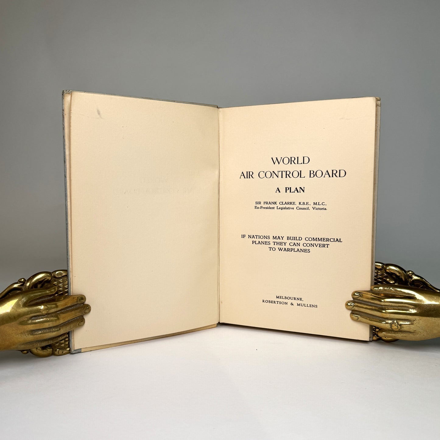 Sir Frank Clarke World Air Control Board - Presentation Copy to Lord Portal