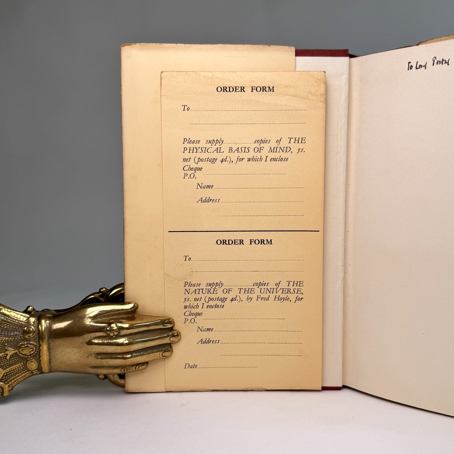 F. E. Simon - The Neglect of Science, 1951, Presentation Copy to Lord Portal