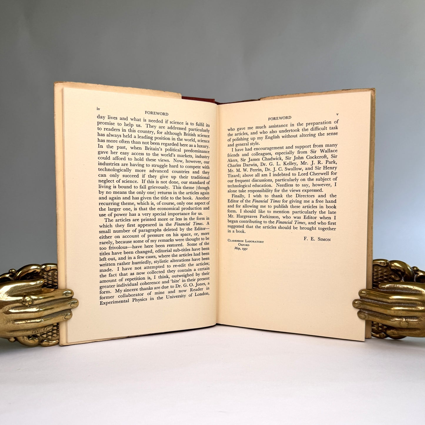 F. E. Simon - The Neglect of Science, 1951, Presentation Copy to Lord Portal