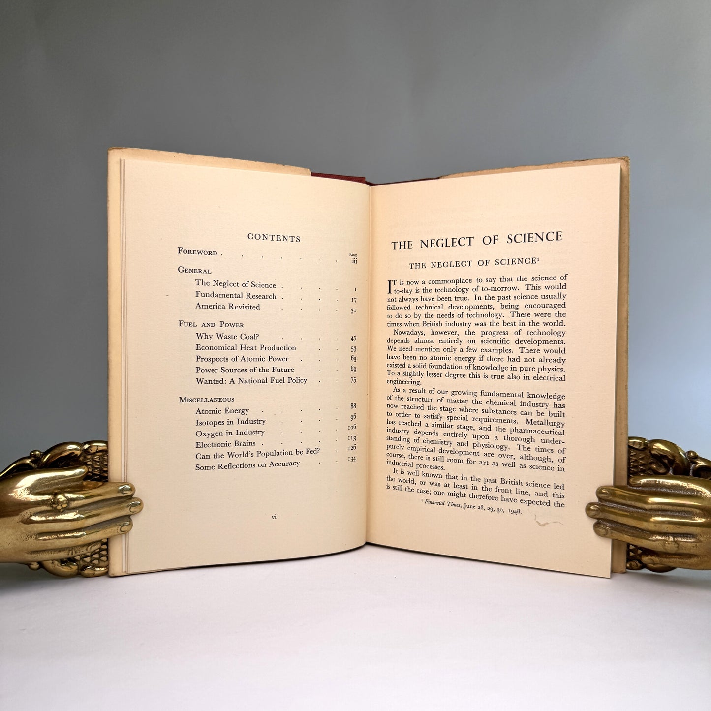 F. E. Simon - The Neglect of Science, 1951, Presentation Copy to Lord Portal