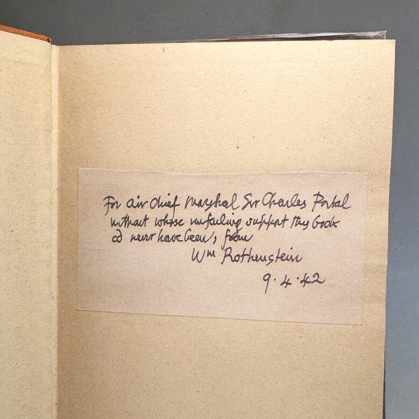 Men of the R.A.F. - Rothenstein Presentation Copy to Air Chief Marshal Portal