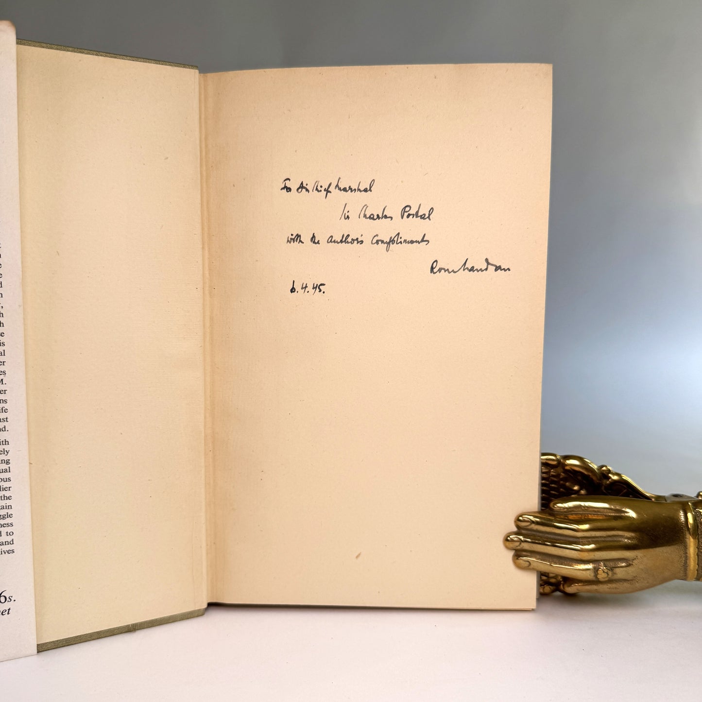 The Wing - Rom Landau Presentation Copy to the RAF’s Wartime Chief