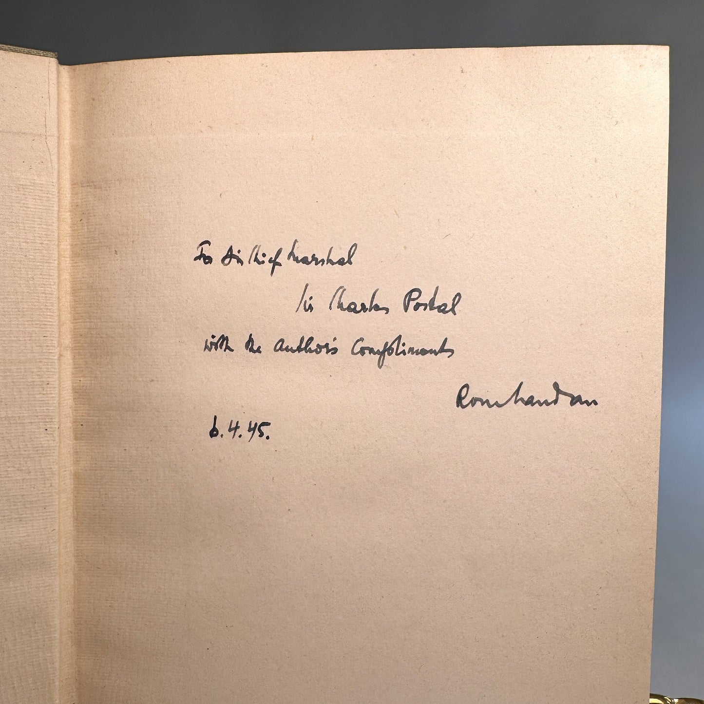 The Wing - Rom Landau Presentation Copy to the RAF’s Wartime Chief