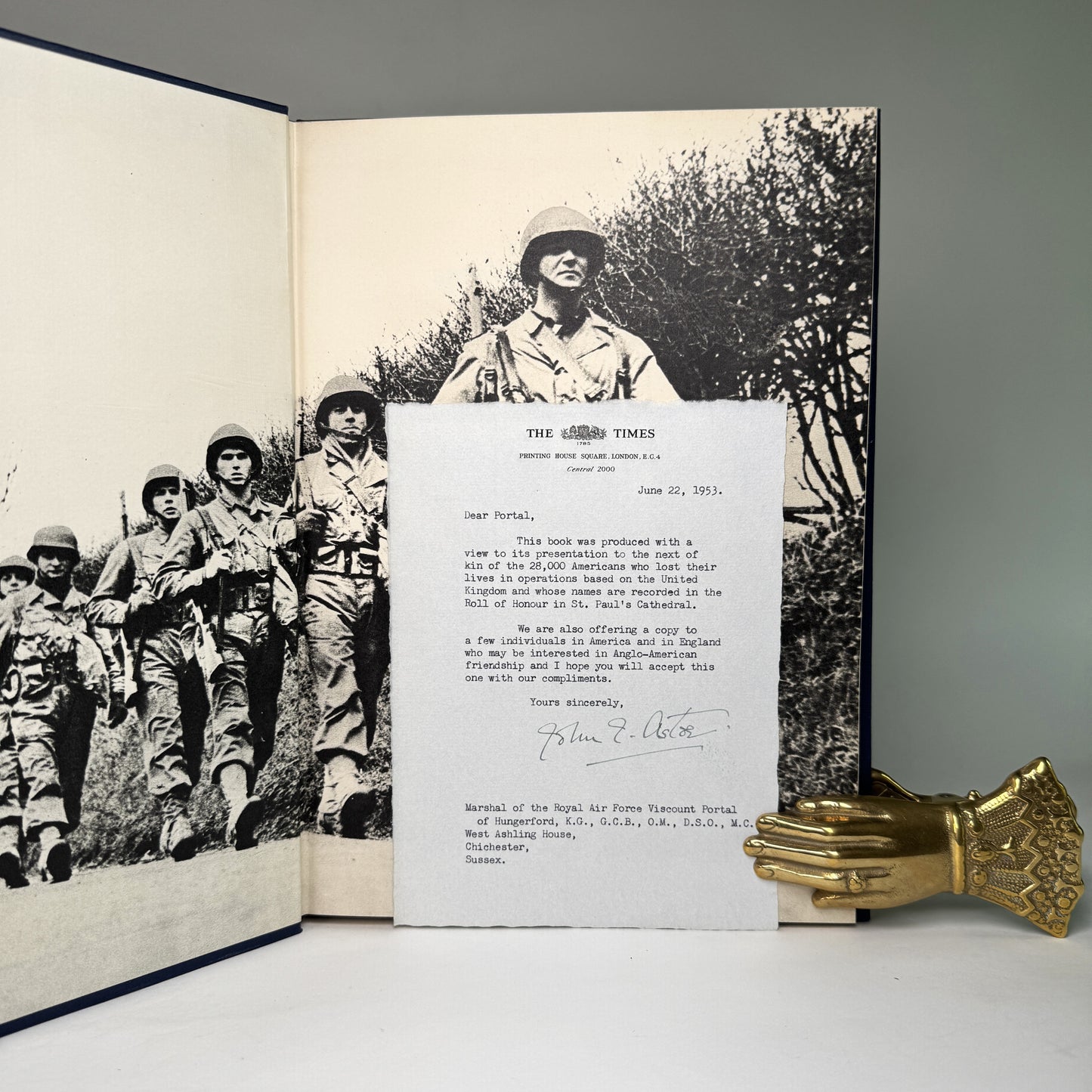 Britain’s Homage to 28,000 American Dead - Astor Presentation to Air Marshal Lord Portal