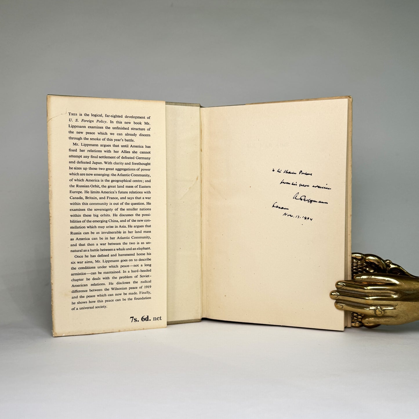 U.S. War Aims - Lippmann Presentation Copy to Air Chief Marshal Portal