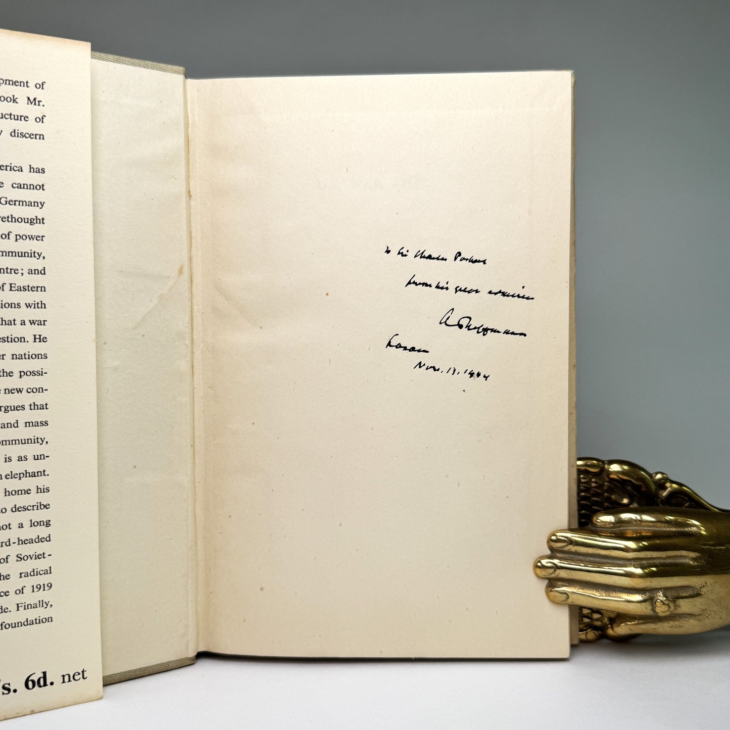 U.S. War Aims - Lippmann Presentation Copy to Air Chief Marshal Portal