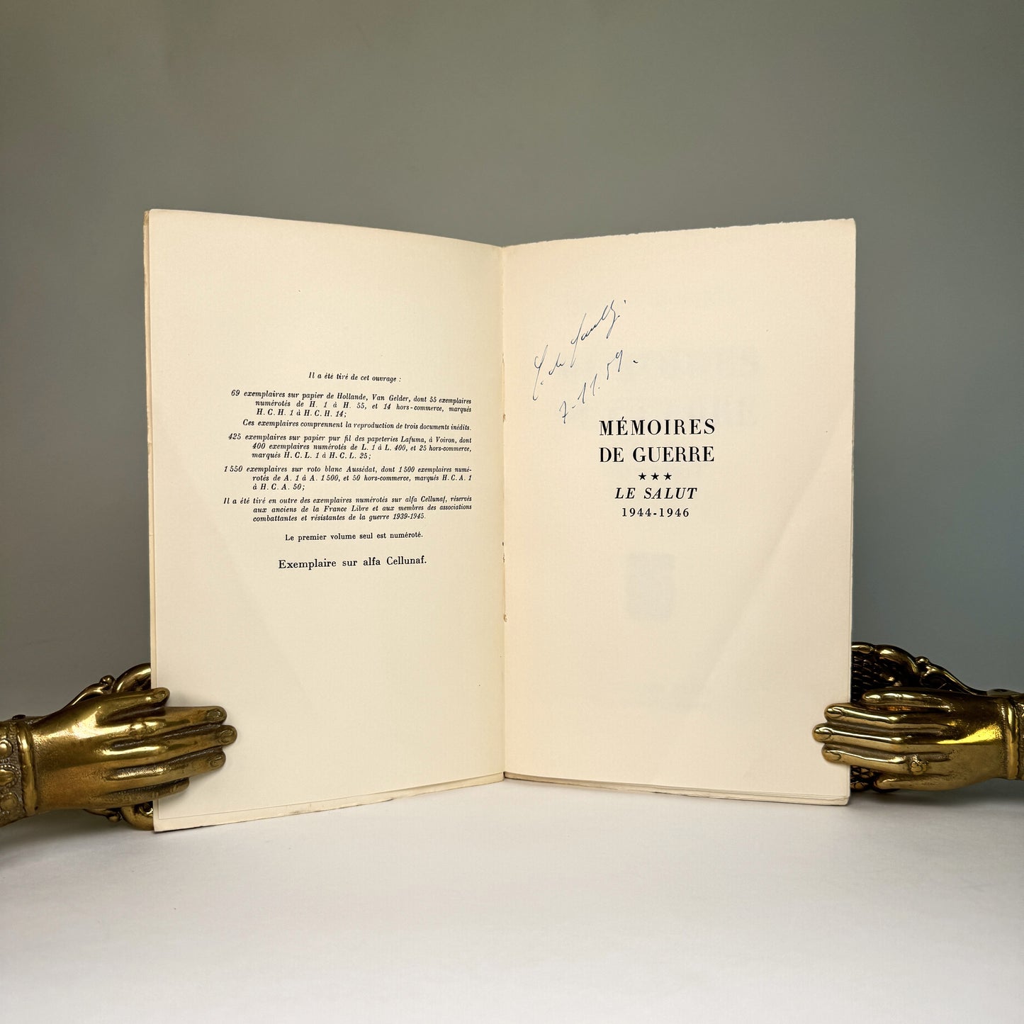 President de Gaulle’s Signed War Memoirs from Lord Portal’s Collection