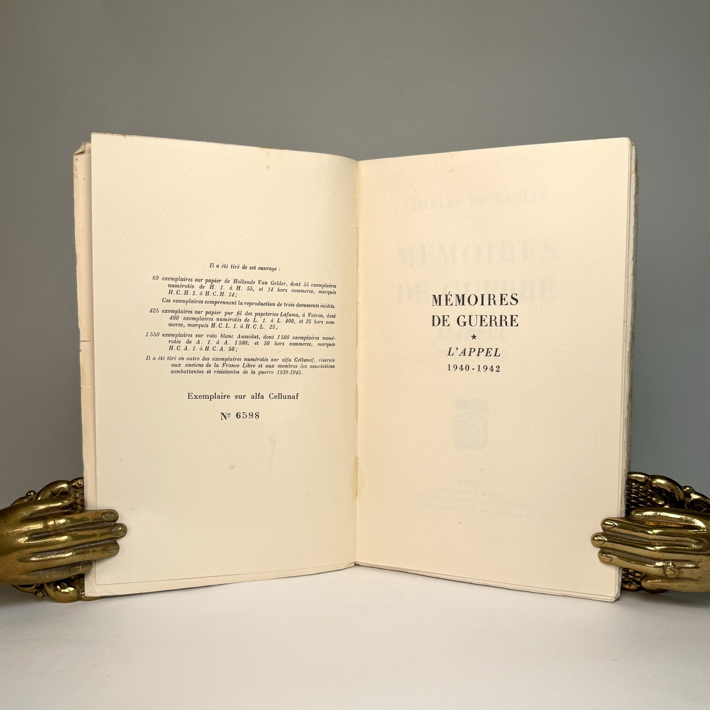 President de Gaulle’s Signed War Memoirs from Lord Portal’s Collection