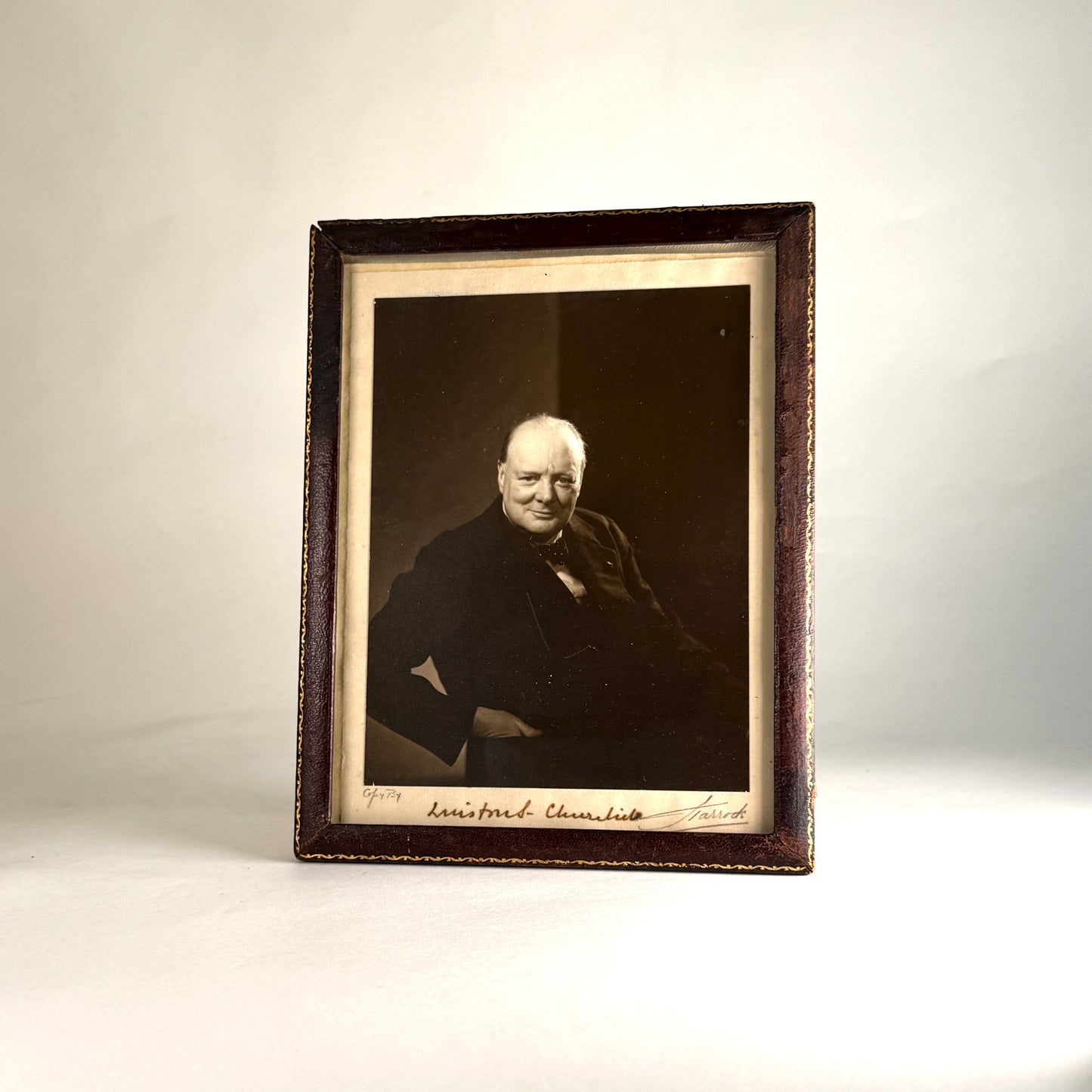 Sir Winston Churchill Signed Steichen Portrait from RAF Chief Lord Portal’s Library