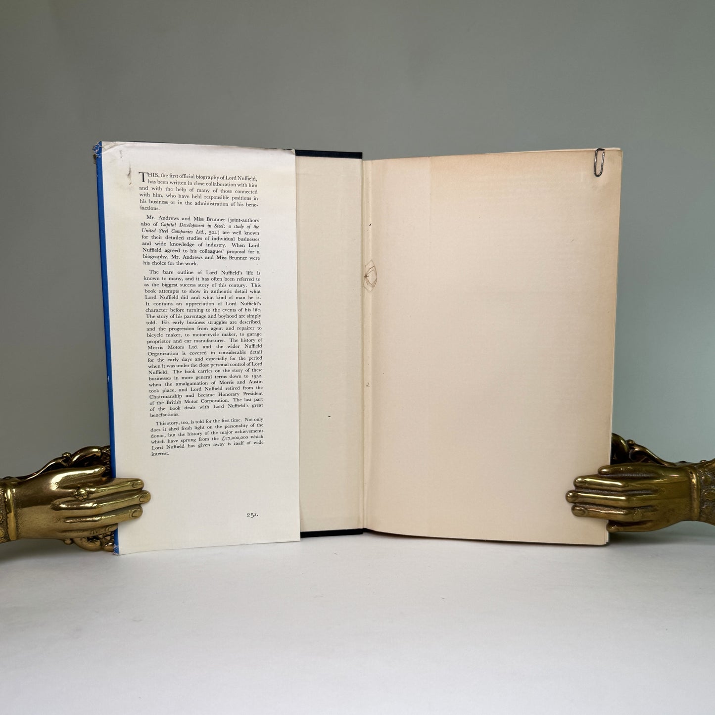 The Life of Lord Nuffield - Signed Presentation Copy with Compliments Slip, 1955