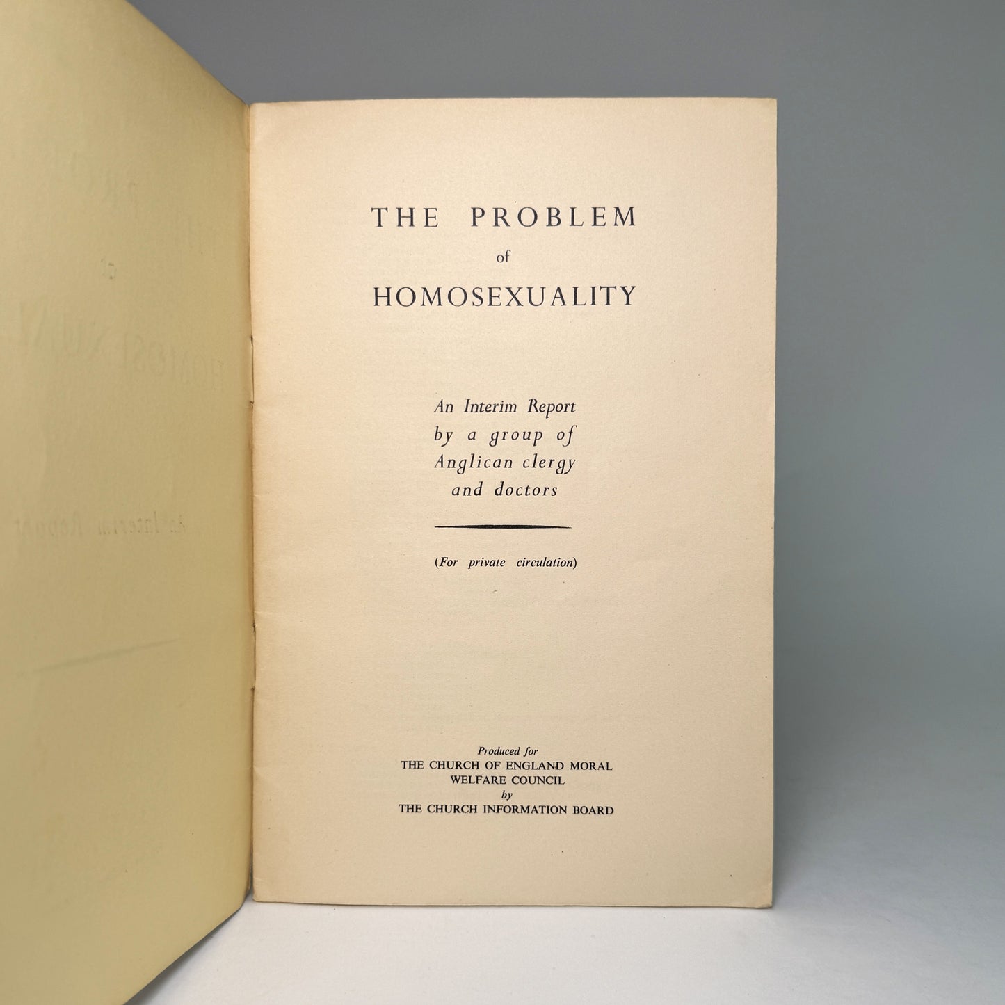 The Problem of Homosexuality - Privately Circulated 1954 Church Report