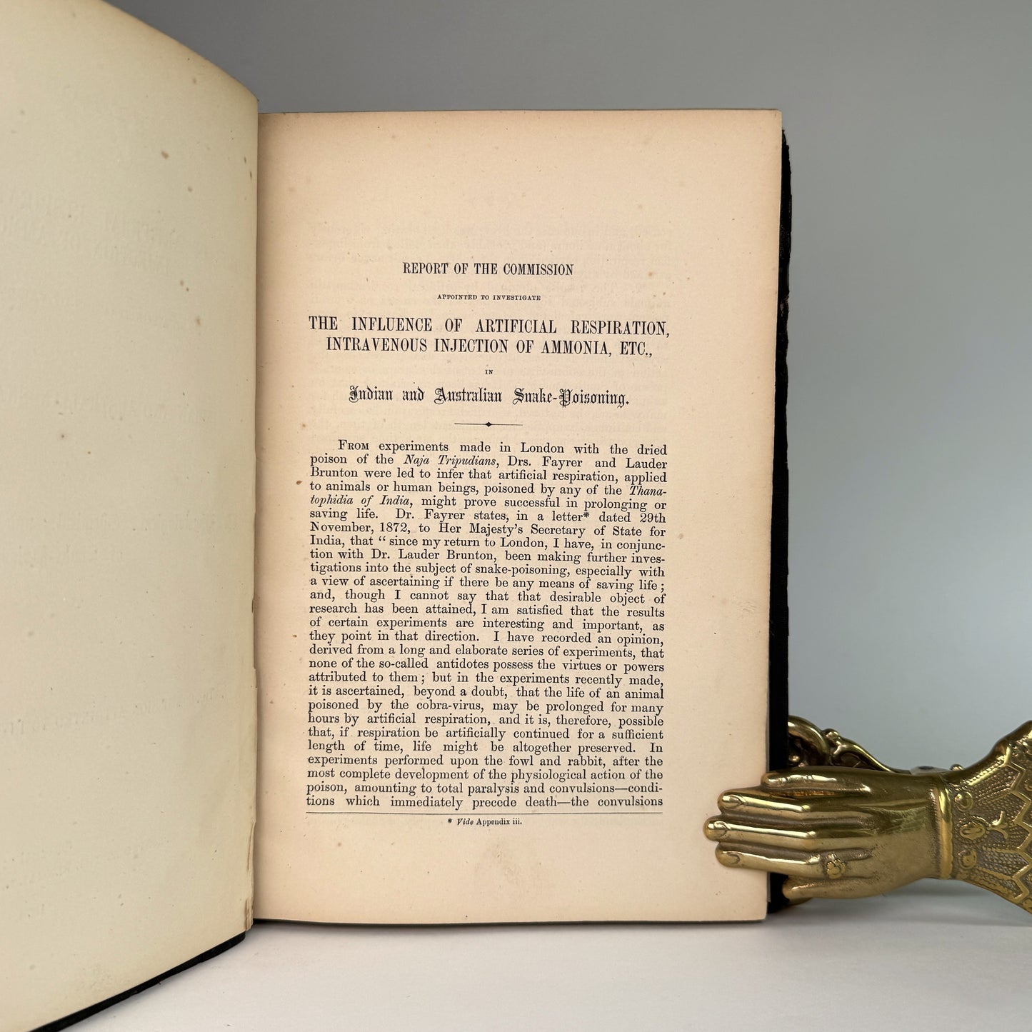 Indian and Australian Snake-Poisoning - 1874 Calcutta Government Report on Cobra Venom, Early Antidote Trials and Colonial Toxicology