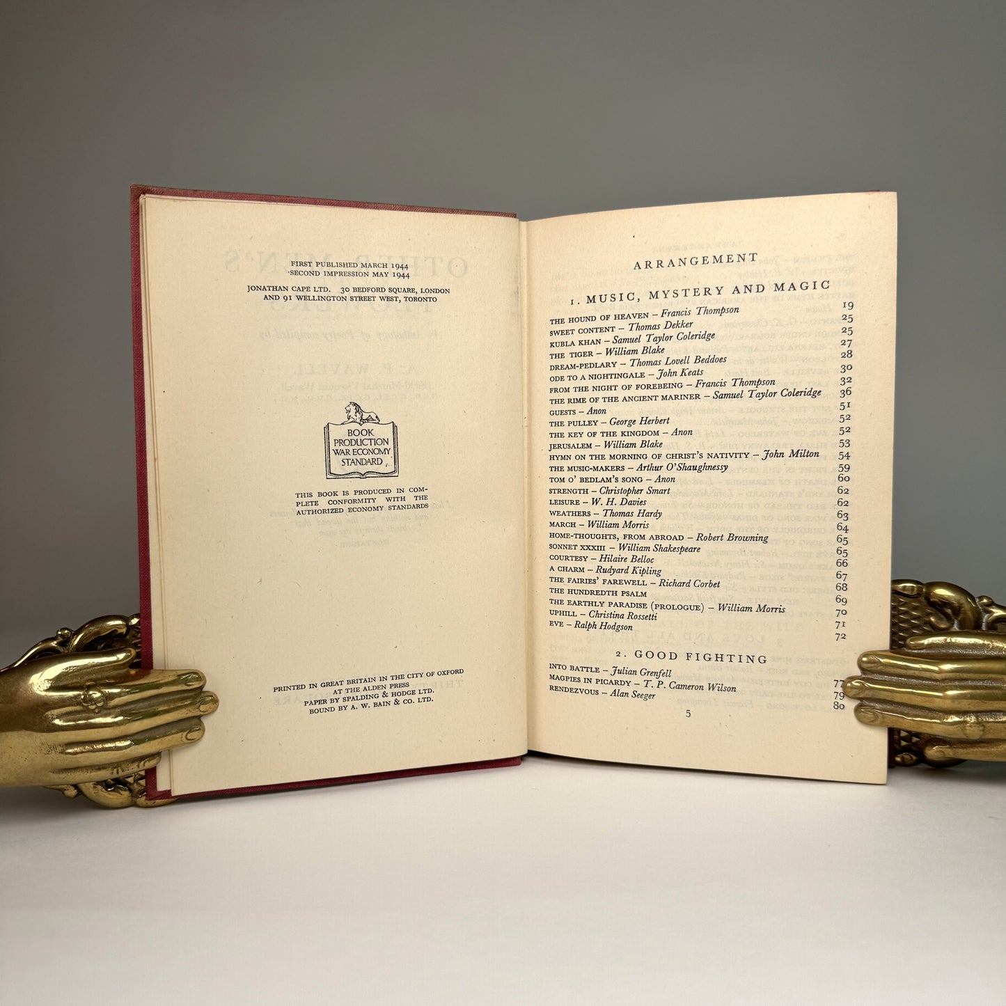 A. P. Wavell - Other Men’s Flowers - High-Command Copy Given by General Sir Bertie Fisher to Air Marshal Lord Portal