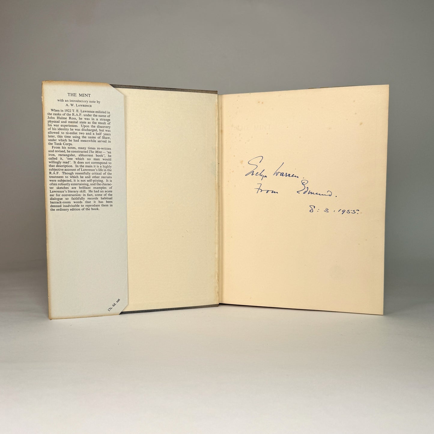 T. E. Lawrence - The Mint - The RAF Memoir of “A/c Ross” in Dust Jacket