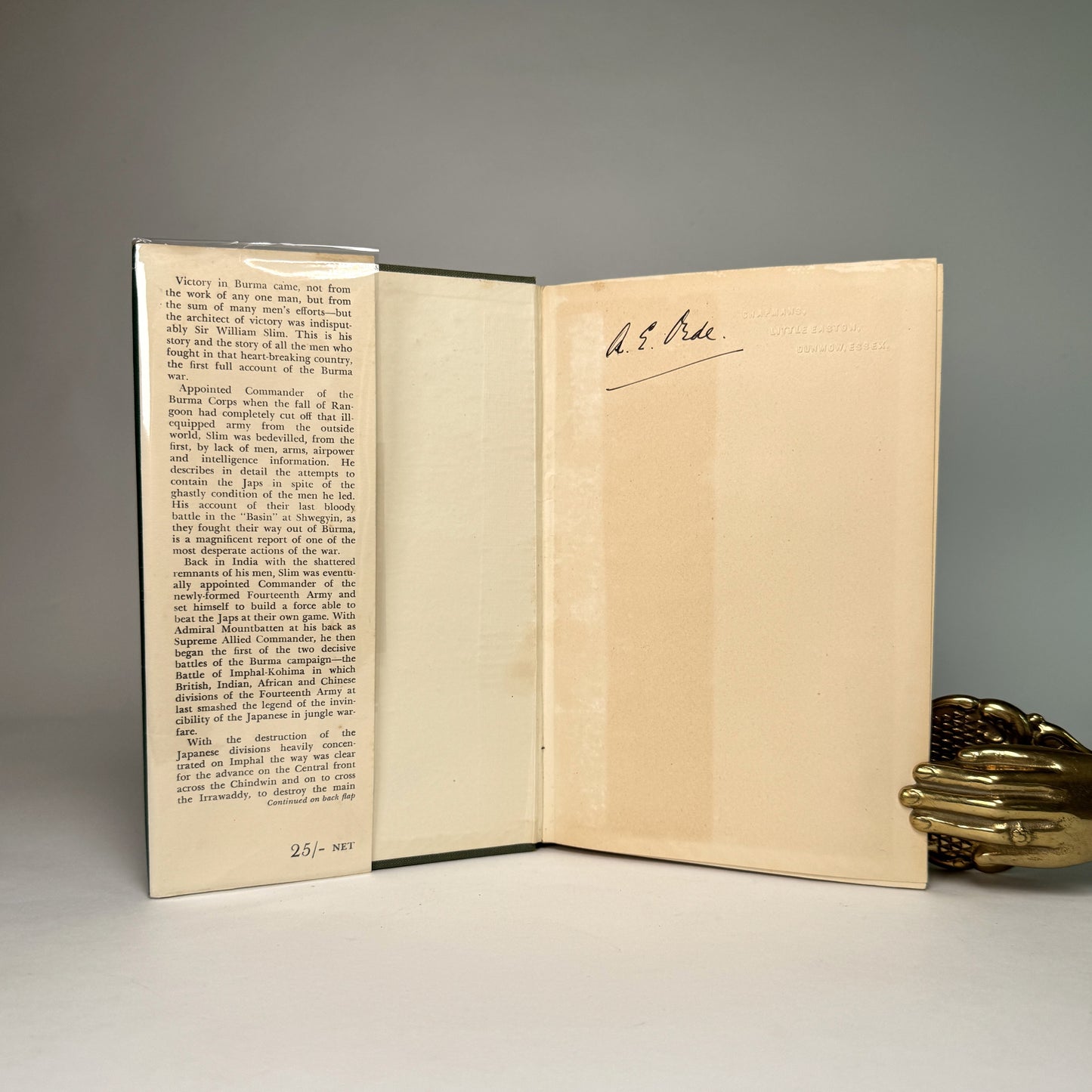Field-Marshal Sir William Slim - Defeat Into Victory - Signed Copy in Remarkable Jacket