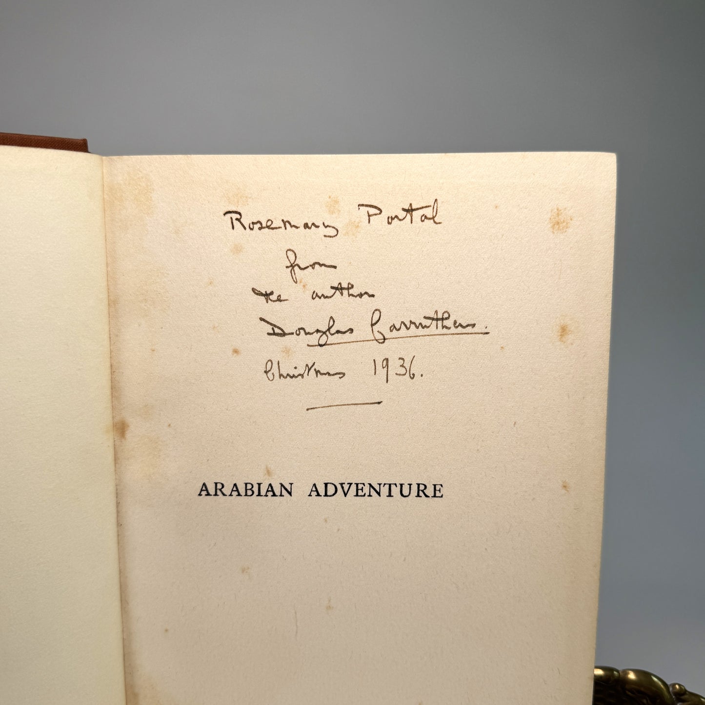 Arabian Adventure - Douglas Carruthers’s Oryx Expedition, Inscribed by the Author
