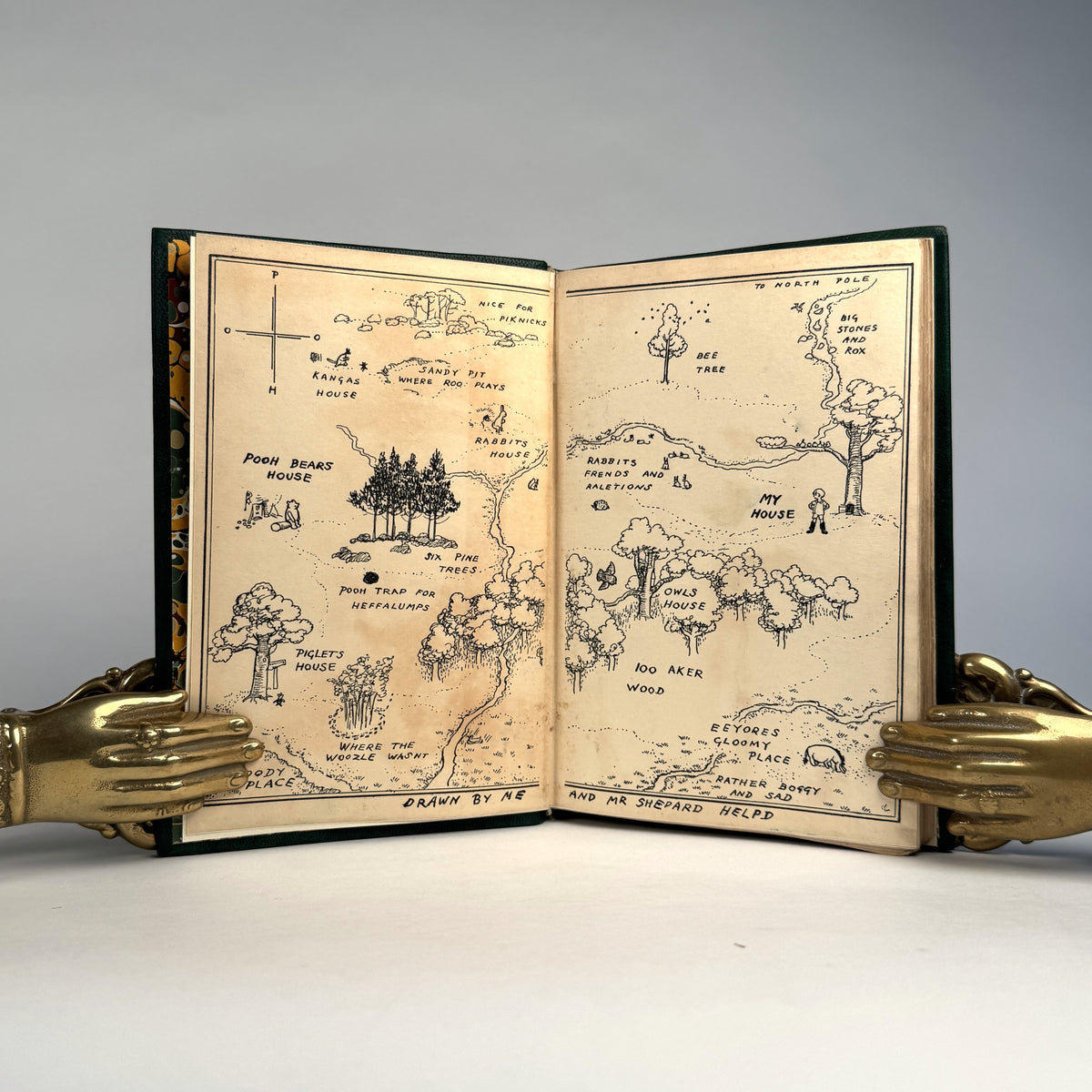 A. A. Milne’s Winnie-the-Pooh - Finely Bound in Full Green Morocco, Illustrated by E. H. Shepard