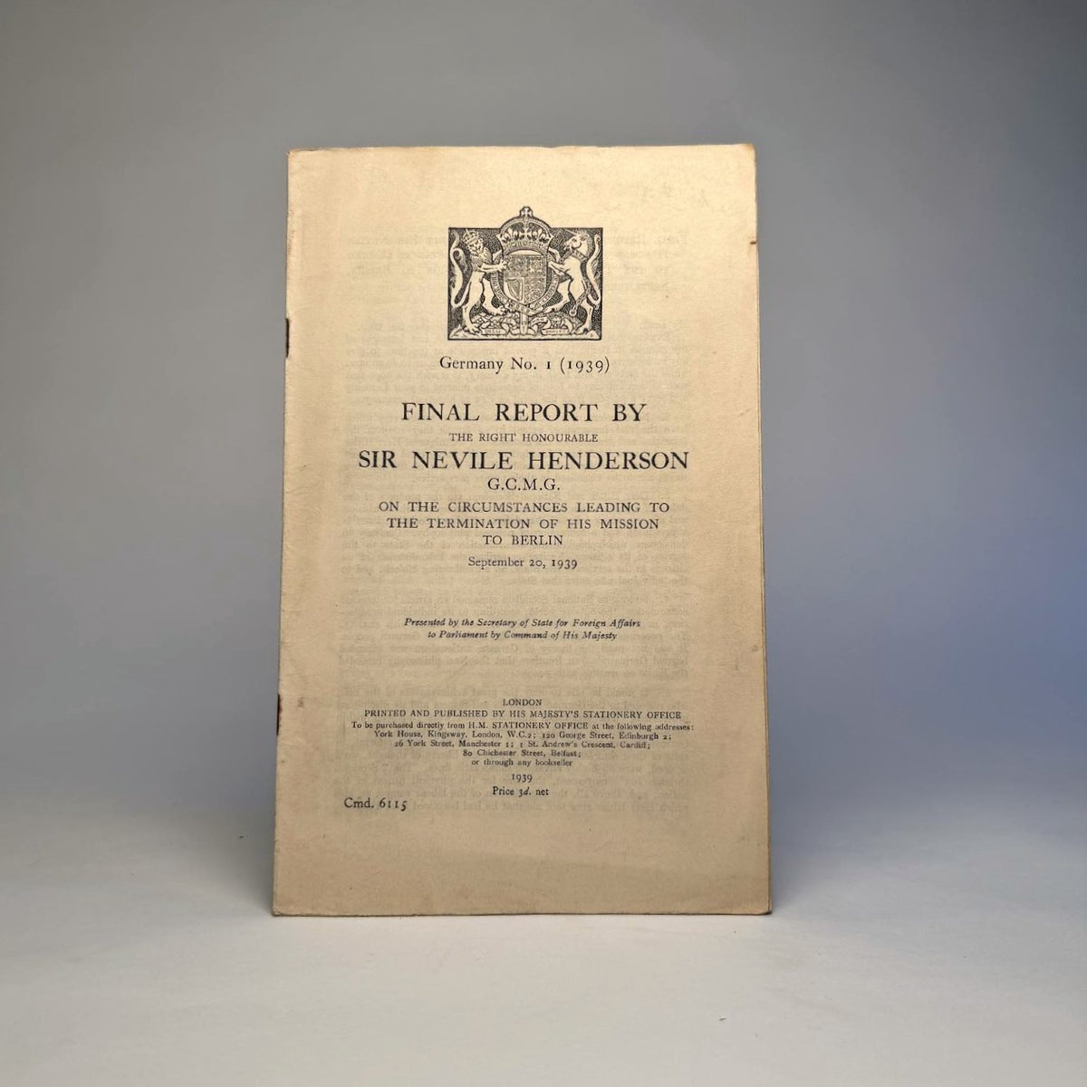The Road to War - Five Government Papers from the Library of Lord Portal, 1939-1942
