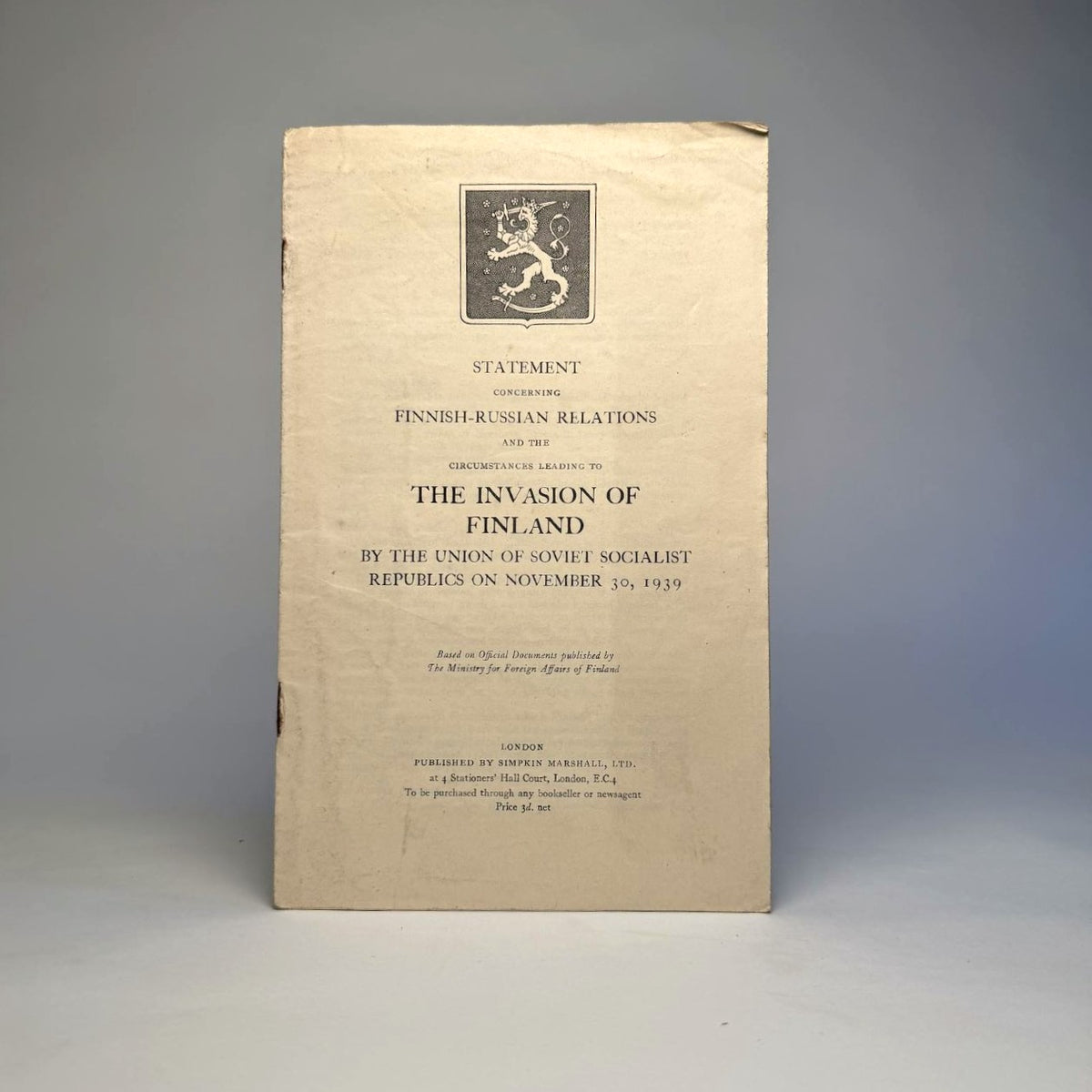 The Road to War - Five Government Papers from the Library of Lord Portal, 1939-1942