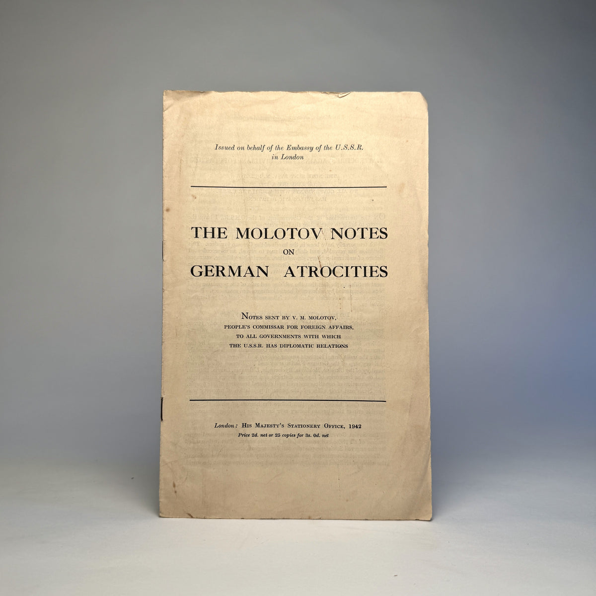 The Road to War - Five Government Papers from the Library of Lord Portal, 1939-1942