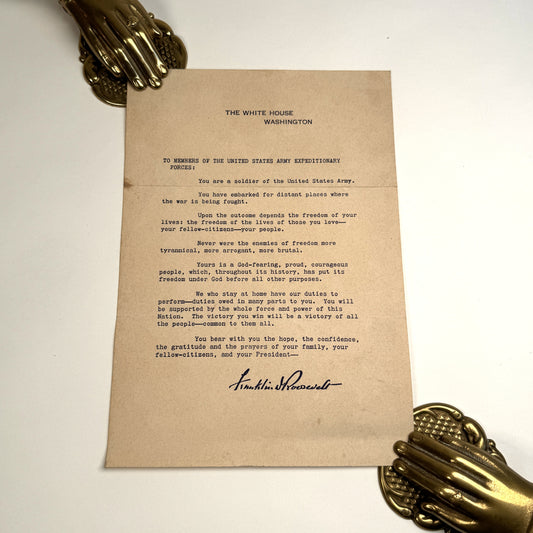 Franklin D. Roosevelt - A Presidential Message to Soldiers Departing for War, c.1942