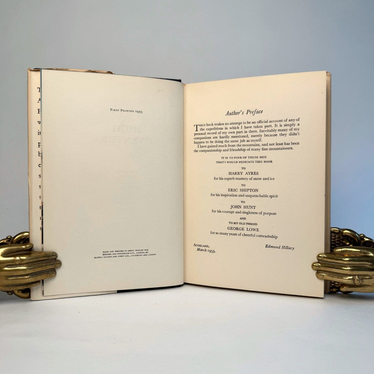 High Adventure by Edmund Hillary - Signed with the Scarce E. P. Hillary Signature