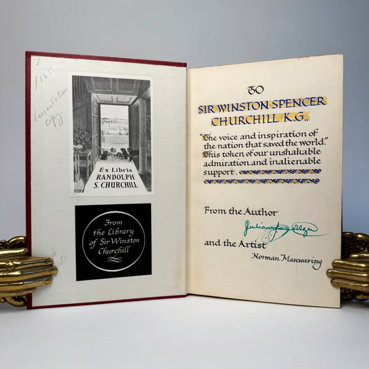 From Winston Churchill’s Library: Shield and Crest by Julian Franklyn - With an Illuminated Presentation in Gold and Blue