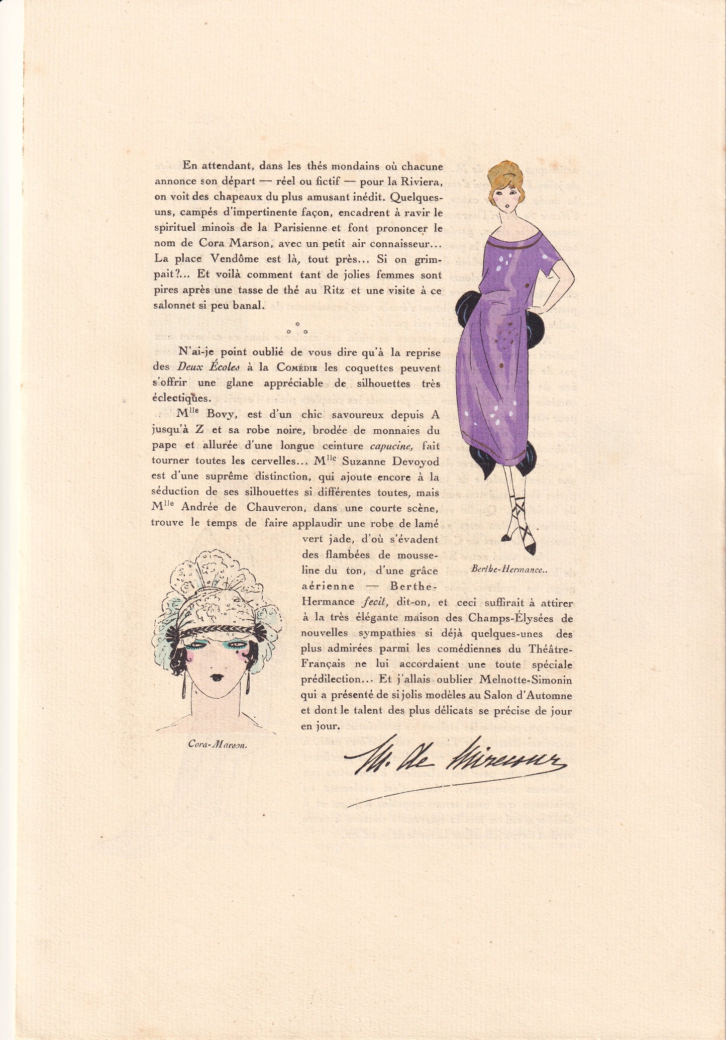 Chiffons Parisiens au Theatre et a la Ville