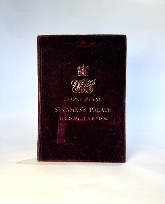 Original 1893 Royal Wedding Order of Service - King George V & Queen Mary - Purple Velvet Binding