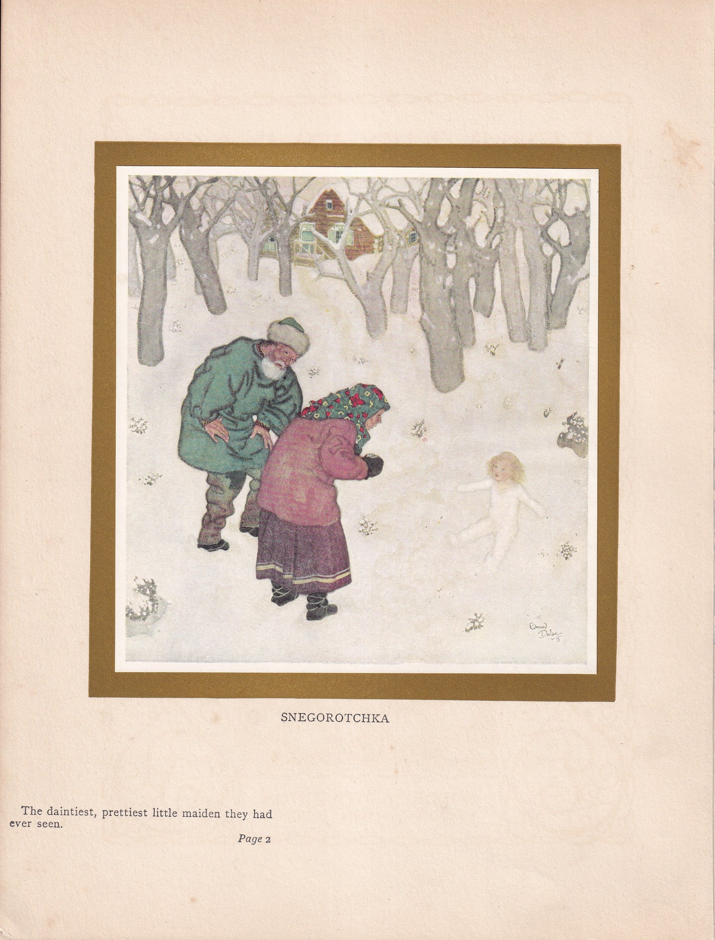 Snegorotchka - original 1916 Edmund Dulac Fairy-Book colour plate