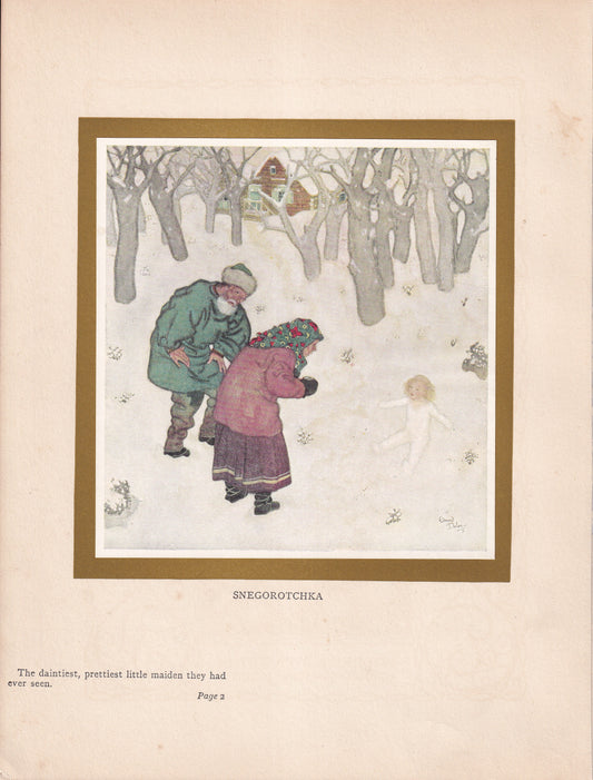 Snegorotchka - original 1916 Edmund Dulac Fairy-Book colour plate