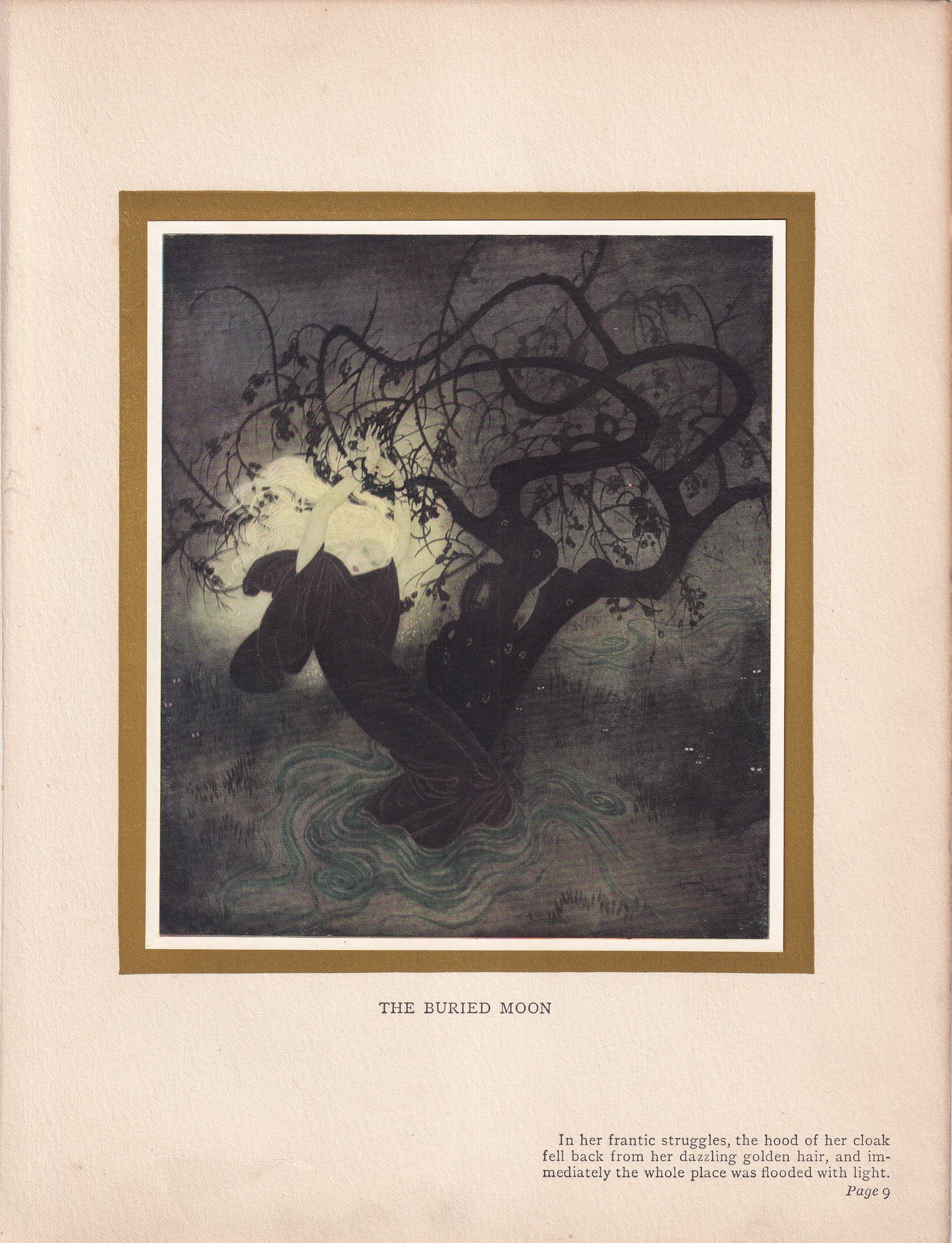 The Buried Moon - original 1916 Edmund Dulac Fairy-Book colour plate