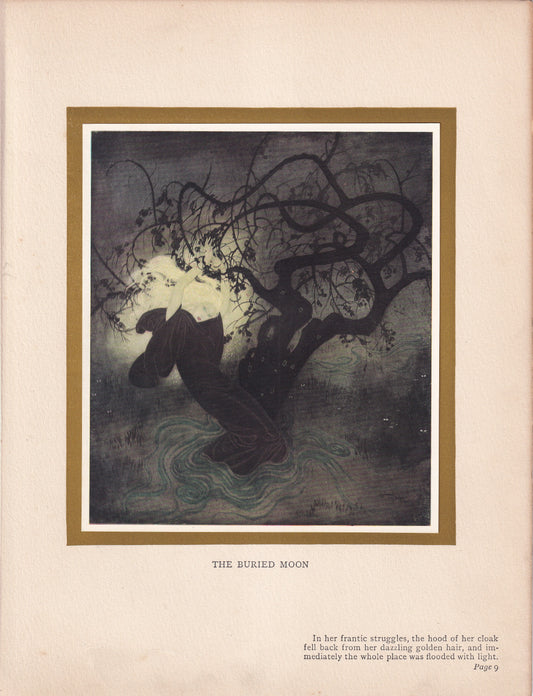 The Buried Moon - original 1916 Edmund Dulac Fairy-Book colour plate