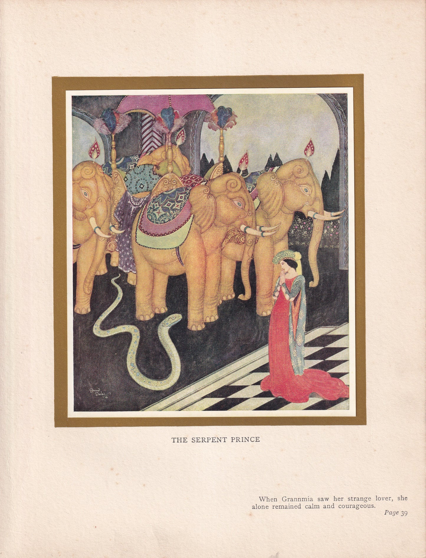 The Serpent Prince - original 1916 Edmund Dulac Fairy-Book colour plate