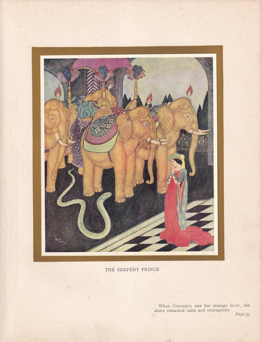 The Serpent Prince - original 1916 Edmund Dulac Fairy-Book colour plate