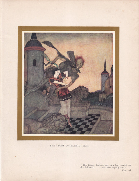 Bashtchelik (Or, Real Steel) - original 1916 Edmund Dulac Fairy-Book colour plate