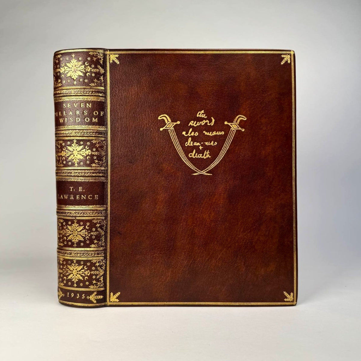 T. E. Lawrence’s Seven Pillars of Wisdom - Magnificent Full Morocco Binding with Gilt Swords