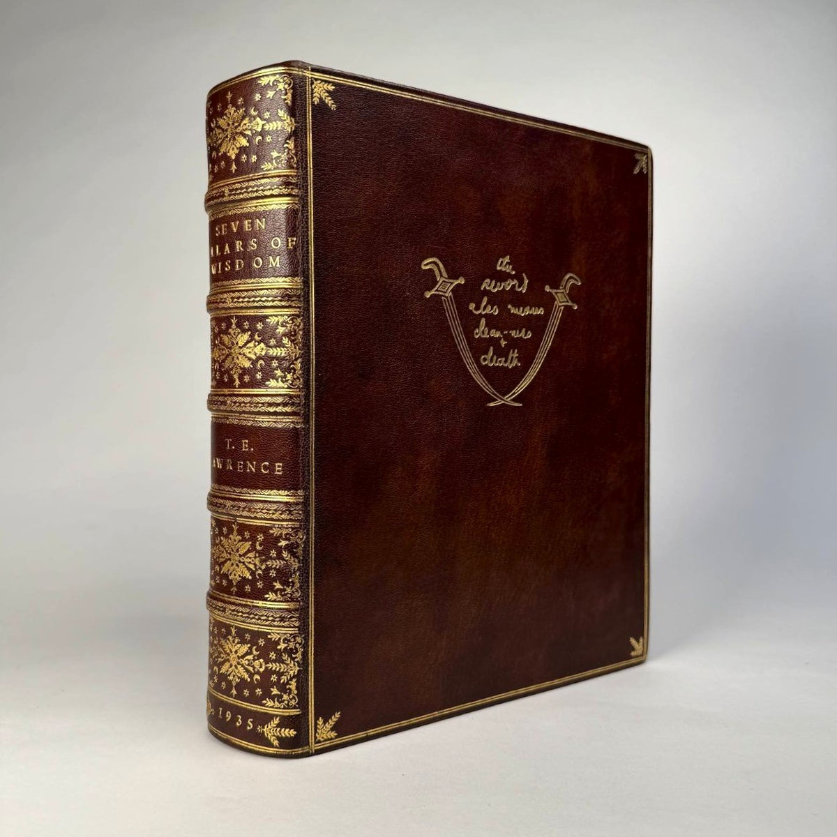 T. E. Lawrence’s Seven Pillars of Wisdom - Magnificent Full Morocco Binding with Gilt Swords